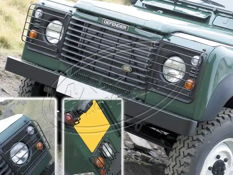 Lampenschutzgitter Set Defender TD5 ab 2003 Offroad Land Rover Sichere Zahlung