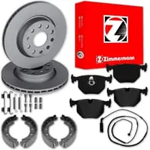 Sichere Zahlung Zimmermann BREMSSCHEIBEN + BELÄGE + HANDBREMSE HINTEN passend für BMW 3er E46