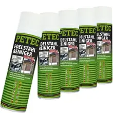 5x 70250 PETEC EDELSTAHLREINIGER 500ML SPRAY EDELSTAHLSPRAY KUPFER MESSING ALU Angebot