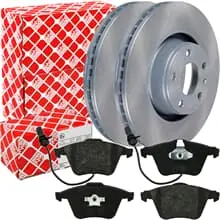 Markenprodukt FEBI BREMSSCHEIBEN Ø321mm + BELÄGE VORNE für AUDI A6 4F C6 + ALLROAD 4FH A8 4E