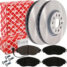 FEBI BREMSSCHEIBEN Ø314mm + BELÄGE VORNE passend für VW SHARAN 7N TIGUAN KODIAQ Geprüft