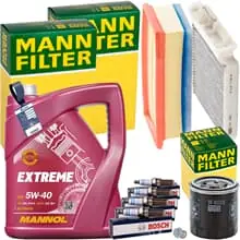 Markenware MANN INSPEKTIONSPAKET+5L MANNOL 5W-40 MOTORÖL passend für 1.6SCe DACIA DUSTER HS