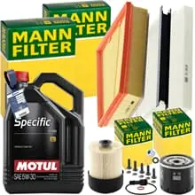 Mega-Angebot MANN INSPEKTIONSPAKET+5L MOTUL 5W-30 MOTORÖL passend für RENAULT KANGOO 1.5 dci
