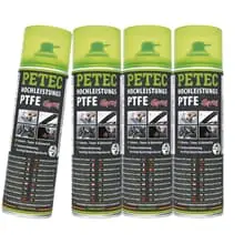 4x 500ml PETEC HOCHLEISTUNGS PTFE-SPRAY SCHMUTZABWEISENDES TRENN,-GLEITMITTEL Direkt Vom Hersteller