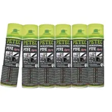 Aktuell 6x 500ml PETEC HOCHLEISTUNGS PTFE-SPRAY SCHMUTZABWEISENDES TRENN,-GLEITMITTEL