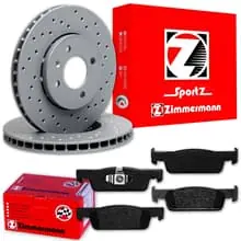 ZIMMERMANN SPORT BREMSSCHEIBEN + BELÄGE VORNE passend für RENAULT TWINGO 3 SMART Beliebt