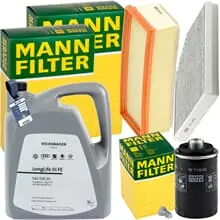 MANN INSPEKTIONSPAKET+5L ORIGINAL 0W-30 MOTORÖL passend für AUDI A4 A5 Q5 TFSI Rabatt
