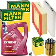 MANN INSPEKTIONSPAKET+5L MANNOL 5W-40 MOTORÖL passend für OPEL CORSA D 1.0-1.4 Ausverkauf