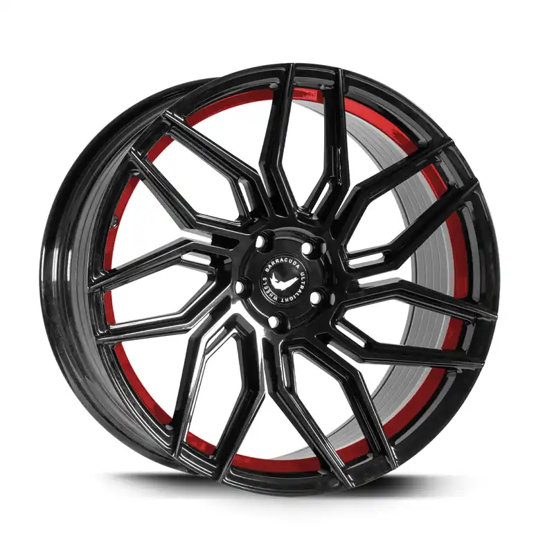 Barracuda Dragoon Alufelge 9x19 ET35 5x112 Higloss-Black undercut Trimline red Super-Preis