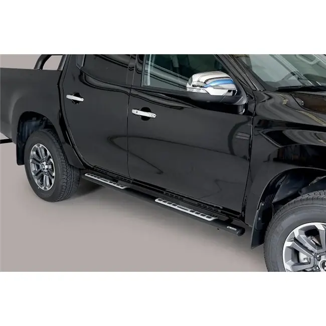 Markenprodukt delta4x4 Seitenbügel oval schwarz – Mitsubishi L200 Kjot (95SW)