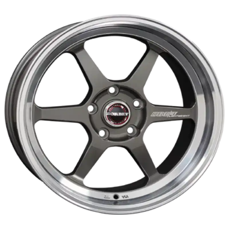 Borbet DB8GT graphite rim polished Alufelge 8.5x18 ET40 5x114.3/72.5 Sofort Bestellen