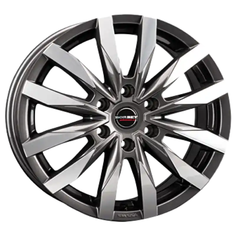 Borbet CW6 mistral anthracite glossy polished Alufelge 7.5x18 ET47 6x139.7/93.05 Neue Ware