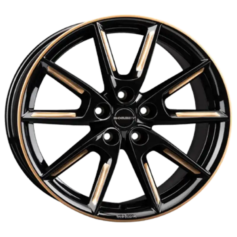Borbet LX18 black glossy gold spoke rim Alufelge 8x18 ET48 5x112/66.6 Versand Am Gleichen Tag
