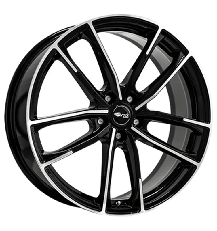 Zertifiziert Brock B38 Schwarz Glanz Voll-Poliert Alufelge 8x19 ET33 5x110/65.1